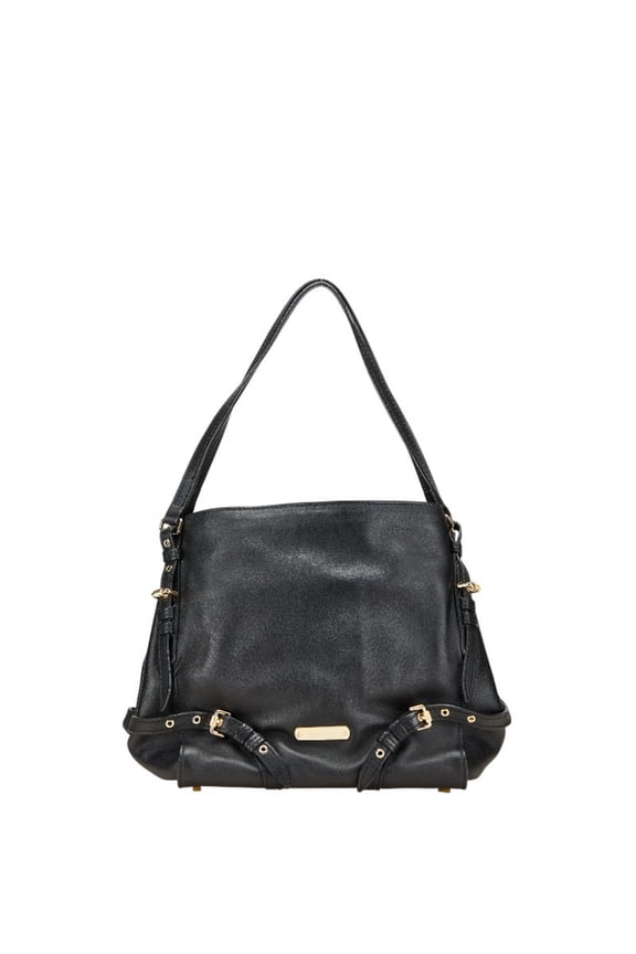 Pre-Owned Burberry Nova Check Belt Motif Tote Bag Shoulder Black Leather Women's... (Good)