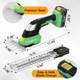 thumbnail image 6 of WORKPROX Cordless Grass Shear & Shrubbery Trimmer - 2-in-1 Handheld 20V Electric Grass Trimmer Hedge Shears/Grass Cutter, Rechargeable Lithium-Ion Battery and Type-C Cable Included, 6 of 8