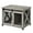 Grey Wheel Type, variant on Dog Crate Furniture | 37" Farmhouse Kennel Features Removable Divider for Growing Pets