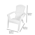 thumbnail image 5 of Gracious Living Resin Adirondack Chair, White, 5 of 5