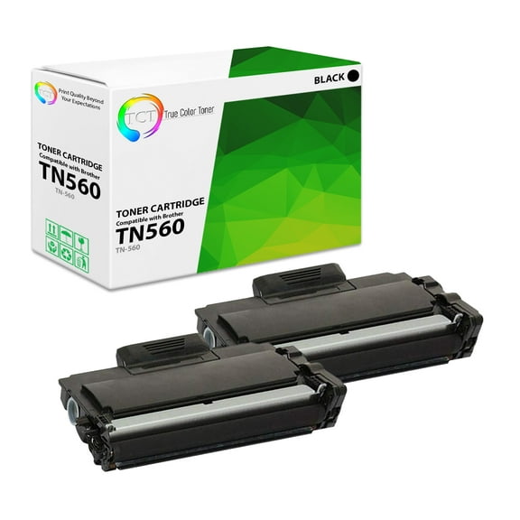 TCT TN560 Toner Cartridge 2 Pack - Premium Compatible Replacement for Brother TN-560 TN560 Black High Yield