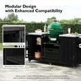 thumbnail image 5 of DTTRA 66.5" Solid Wood Grill Cart for Kamado & Big Green Egg, Stainless Steel Top, Black, 5 of 9