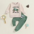 thumbnail image 2 of alcepopk Toddler Baby Boy Infant Gifts Fall Winter Clothes Tops Sweatshirt Pants Set 3 6 12 18 24 Months 2T 3T Outfits(White,18-24 M), 2 of 8