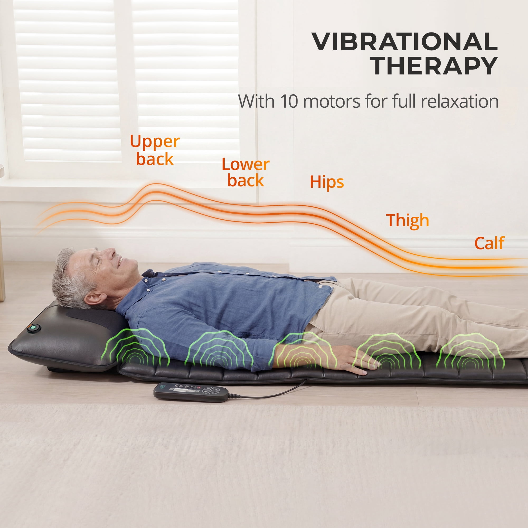 HOMEMASSA Full Body Massage Mat with Heat & vibration,Electric Massage Pad for Neck and Back Pain Relief with Shiatsu Neck Massager,Gift