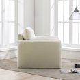 thumbnail image 5 of Accent Chair with Thickened Armrests, Modern Chenille Armchair with Solid Color Design and Wood Legs, Sofa Chair for Living Room Reading Room Bedroom,Cream, 5 of 8