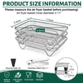 thumbnail image 2 of Walchoice Rectangle Air Fryer Rack, 3 Layers Stackable Dehydrator Racks with Clamp & Silicone Feet, Stainless Steel Air Fryer Accessories for Normal Oven Pot, Oven & Dishwasher Safe, 5.3” x 7.7”, 2 of 9