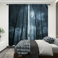 thumbnail image 3 of WNOOHIY Mystery Seclusion Moonlit Night Forest Trees Privacy Light-filtering Window Curtains for Bedroom and Living Room, 2 Panels, 3 of 8