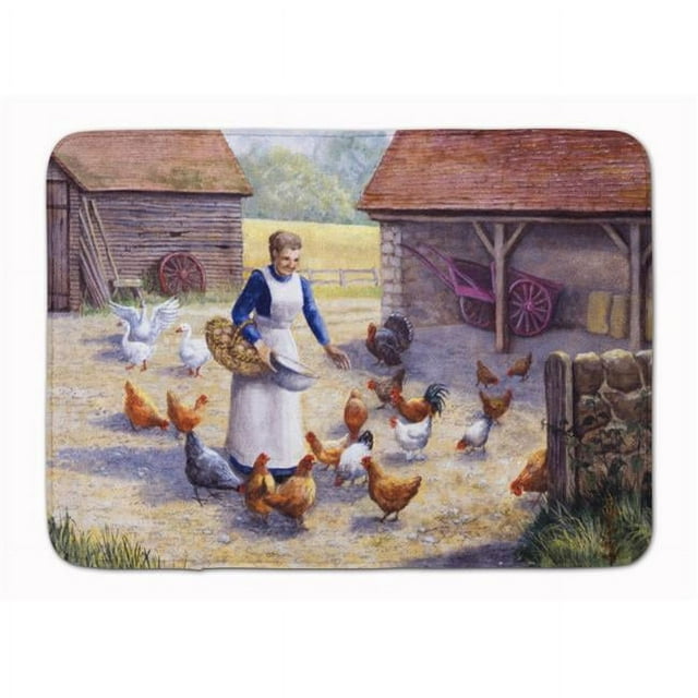 Carolines Treasures BDBA0352RUG Poule de Poulet Temps d'Alimentation Machine Lavable Mémoire Mousse Tapis