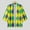 Yellow, variant on toraway Mens Shirt Jacket Flannel Lined Male Spring and Summer Cool Semi Long Sleeve Cardigan All Print Printed Collarless Antique Shirt L