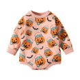 thumbnail image 2 of Luxalzxs Long Sleeve Onesies for Baby Boy Girl Newborn Infant Toddler Cute Pumpkin Sweatshirt Romper Bodysuit Halloween Outfit Onesies 3-6 Months, 2 of 5