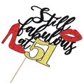 thumbnail image 3 of Cake topper Crseniny «Still Fabulous at 51» con brillo, 3 of 7