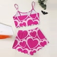 thumbnail image 4 of Xmyrz Valentine's Day Womens Pajama Sets Shorts Set Heart Pj Outfit Sets Spaghetti Strap Sleeveless Loungewear Casual Vest Lightweight Sleepwear, 4 of 5