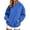 Blue Sweatshirts, variant on Qgtaibl Women's Hoodies Solid Color Oversized Fleece Pullover Tops Geometric Stitched Long Sleeve Hooded Sweatshirts Pink L