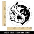 thumbnail image 2 of Yin and Yang Koi Fish Self-Inking Rubber Stamp Ink Stamper - Lime Green Ink - Small 3/4 Inch, 2 of 7