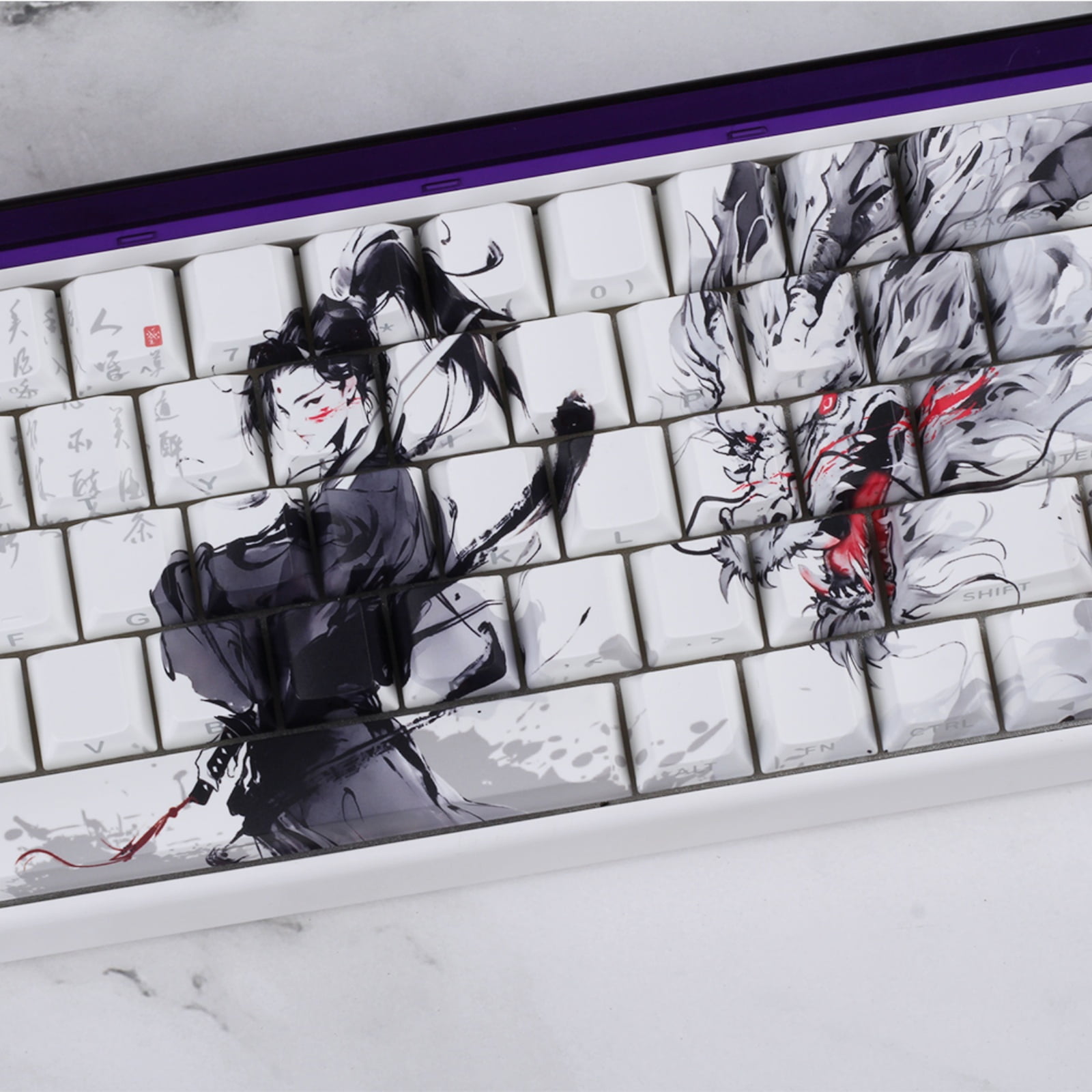 Tactiled Side Printed Keycaps Professional Dragon Theme Upgrades for Mechanical Keyboards 60% 68% Pattern