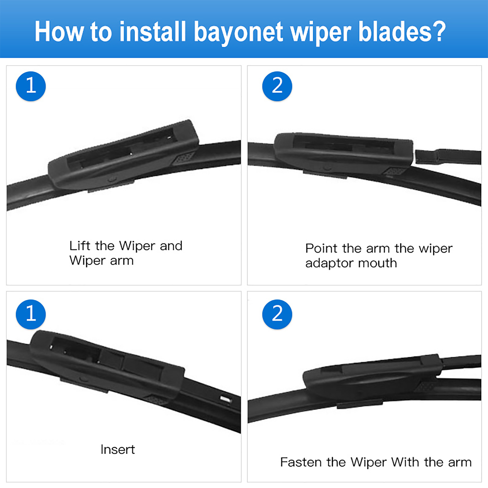 Unique Bargains Front Windshield Wiper Blades for Smart Fortwo MK3 2015-2019 20 In + 14 In