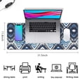 thumbnail image 5 of Long Mouse Pads for Desk,Blue Ethnic Geometric Pattern Desk Mats on Top Of Desks, Desk Mouse Pad Extra Large with 3mm Non-Slip Base and Stitched Edge for Gaming,Office,Work,Home 31.5"x11.8", 5 of 6