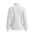 thumbnail image 6 of CFLVAEK Half Zip Sweatshirt for Women Solid Color Lapel Workout Sweatshirts Casual Long Sleeve Fall Pullovers White L, 6 of 7