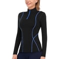 thumbnail image 4 of Alove Women's Half Zipper Rashguard Long Sleeve High Neck Swimsuit UPF 50+, 4 of 5