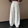 thumbnail image 5 of NOLDARES Girls Baggy Sweatpants Wide Leg Drawstring Elastic Waist Sweat Pants Straight Trackpant Kids Y2K Cute Joggers(W102-Light Gray), 5 of 7
