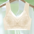 thumbnail image 4 of Sensestyle Womens Bras Contrast Lace Wireless Bra Comfy & Breathable Bra Women's Bras & Underwear Bras for Women Beige XXXXXL, 4 of 5