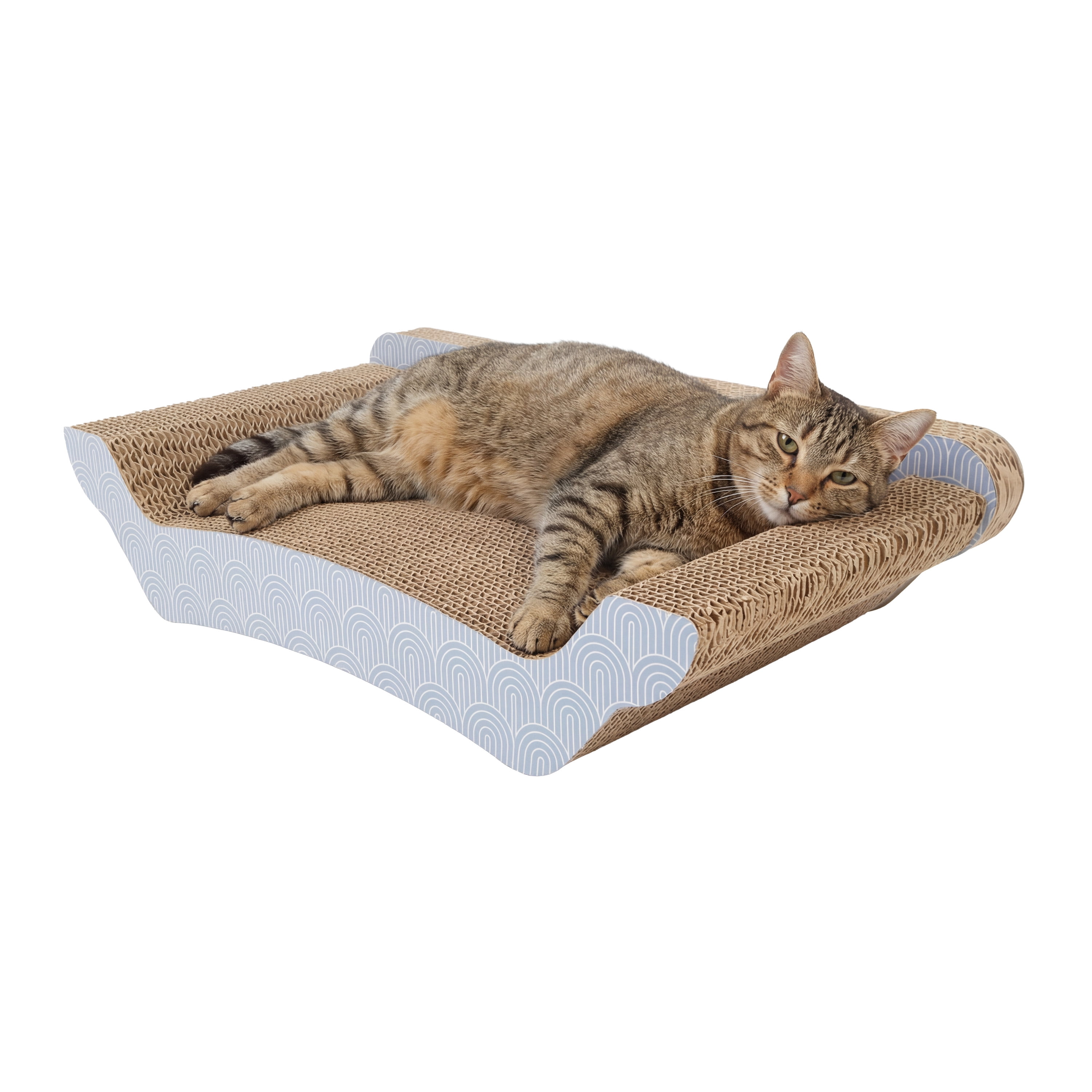 Kitty City Corrugated Cardboard Art Deco Sofa Lounger Cat Scratching Pad, Multicolored, One Size