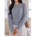 thumbnail image 6 of PRETTYGARDEN Cardigan Sweaters for Women Scalloped Button Up Fall Outfits Soft Knit Long Sleeve Knit Tops,Crew Neck,Business Casual Outfits,Office Work Lightweight Sweater,Layers Clothes, 6 of 9