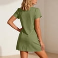 Bixock Women's Summer Dress Midi Sundress Solid Color Crew Neck Short ...