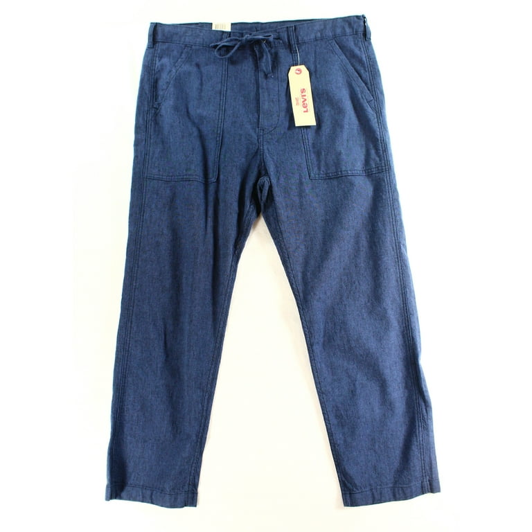 Levi s NEW Blue Mens Size 34X32 Chambray Drawstring Battalion Pants Walmart