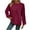 Wine, variant on tarylea Casual Tops for Women Stripe Brushed Crew Neck Shirts Chest Pocket Long Sleeve Tops Loose Comfy Pullover
