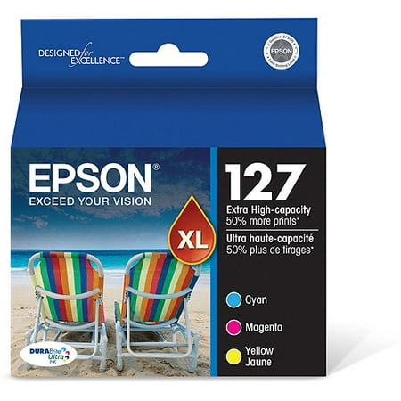 Epson 127XL C/M/Y 3pk Ink Cartridges - Cyan, Magenta, Yellow (T127520-CP)