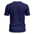 thumbnail image 5 of QIUOMBBP Men's Henley Shirts Summer Loose Casual Breathable Outdoor Sport Tshirt Short Sleeve Fashion Textured Tees Navy M, 5 of 10