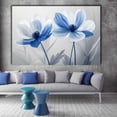 thumbnail image 2 of Mudket Blue and White Flowers Canvas Wall Art, Framed Floral Print, Ready to Hang Wall Decor for Living Room Bedroom, Modern Botanical Artwork - 12"L x 8"W, 2 of 10