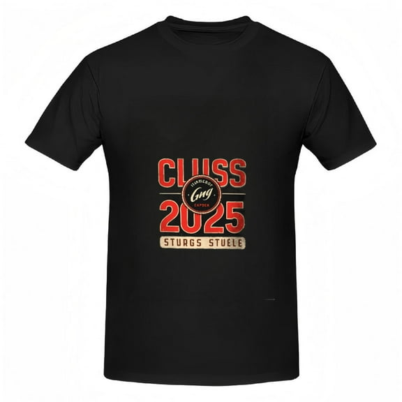 Stylish Cotton Short Sleeve T-Shirt for Women - Bold " CLUSS 2025 " Design with Circular Emblem " STURGS STUELE " - Perfect for Graduation Celebrations