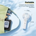 thumbnail image 5 of HandFan Ventilador portátil de mano, ventilador de mano 2 en 1, funciona con batería recargable de 5200 mAh, ventilador de maquillaje plegable personal, ventilador de refrigeración portátil para viaje, 5 of 5
