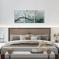 thumbnail image 2 of Erosebridal Cherry Blossoms 3 Piece Canvas Wall Art 12"x16"x3pcs Floral Botanical Office Wall Decorations Artwork Posters Branches Bathroom Wall Art Light Blue Wall Painting Room Decor, 2 of 5