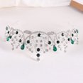 thumbnail image 2 of Nvzi Tiara de boda para novia, diadema de princesa, corona de novia, joyería para el cabello con diamantes de imitación de cristal,graduación, boda, fiesta de disfraces (verde), 2 of 4