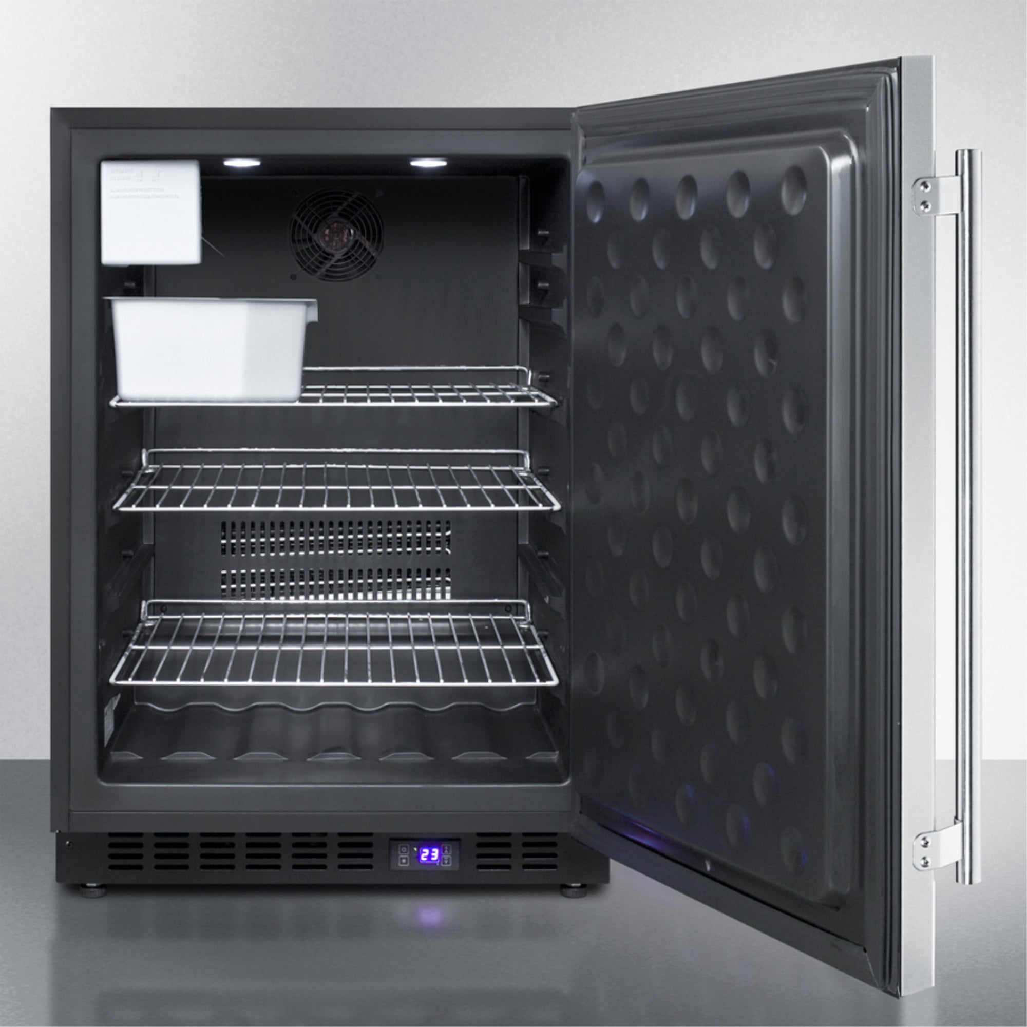 24" Wide Outdoor All-Freezer With Icemaker, Stainless Steel Cabinet