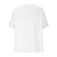 thumbnail image 7 of JGGSPWM Women's Square Neck Casual Loose Fit Dressy Half Sleeve Tshirts Tunic Workout Trendy Top Shirt White XL, 7 of 7