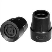 Carex Black Walking Cane Replacement Tips 1", Metal-Reinforced for Skid-Resistant Traction, 2 Count