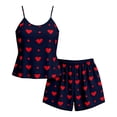 thumbnail image 7 of UAMVSH Women's Plus Size Pajama Set 2 Piece Heart Print Cami Pjs Summer Crewneck Tank Top and Shorts Lounge Set Soft Nightwear, 7 of 7
