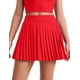 thumbnail image 1 of Falda CRZ YOGA Feathery-Fit Plisada Deportiva Suave Roja S, 1 of 5
