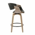 thumbnail image 3 of LumiSource Symphony 26 in. Wood Base Faux Leather Swivel Counter Stool - Set of 2, 3 of 9