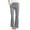 Gray, variant on Wyobmus Women's Linen Flare Pants Casual Solid High Elastic Waist Pocket Trousers Relaxed Fit Wide Leg Bell Bottom Pants Black
