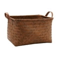thumbnail image 2 of Cesta tejida para almacenamiento, organizador de lavandería, bolsos de imitación de ratán para baño, armario de granja multifuncional, contenedor de 38cmx26cmx25cm, 2 of 9