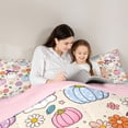thumbnail image 5 of Manfei Funny Ghosts Flowers 7-Piece Twin Bedding,Happy Halloween Bedding Comforter Set,Pink,Pink Reversible, 5 of 7