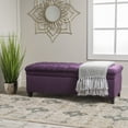 thumbnail image 2 of GDF Studio Heathbrooke Contemporary Tufted Storage Ottoman, Purple and Dark Brown, 2 of 11