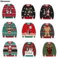 thumbnail image 2 of Suéter navideño feo para hombre y mujer, suéter navideño de manga larga con cuello redondo y estampado divertido en 3D, jerséis, tops, sudadera navideña, 2 of 5