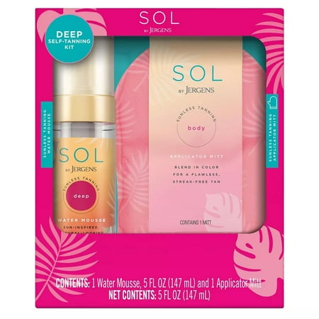 SOL by Jergens Self Tanner Deep Water Mousse with Applicator Mitt, 5 fl. oz.