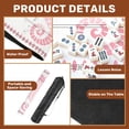 thumbnail image 6 of Travel Mahjong Mat 21" x 21" Pink Seahorse Silhouette Border Coastal Folk Art Style Non-Slip Noise Reduction Mini Mahjong Tiles for Dominoes Poker Card, 6 of 6